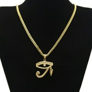 Gold Tone Stainless steel Anhk W/ 24" Chain
